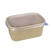 蓋が付いているフルーツ紙のサラダ ボウルのための環境に優しい長方形の食品容器をカスタマイズします