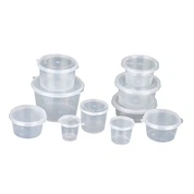 持ち帰り食品用の丸型プラスチック容器